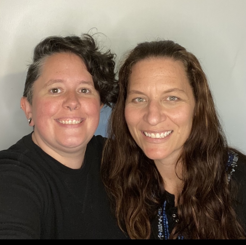 Candace and Monica smiling at the camera